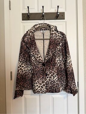 Anis. A Vintage Leopard Print Blazer Jacket Size 1XL Boutique Animal Print